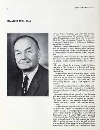 Senator Williams, March 1971
